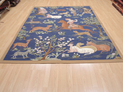 Kilim Blue Flat Woven 610 X 87 Area Rug 100-110567 Image 1