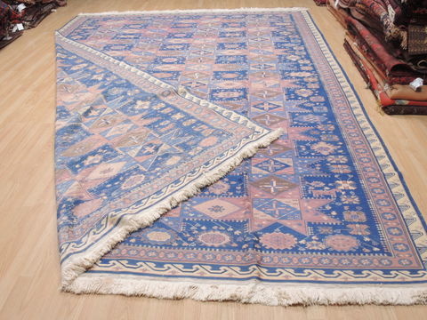 Kilim Blue Flat Woven 100 X 128 Area Rug 100-110570 Image 6