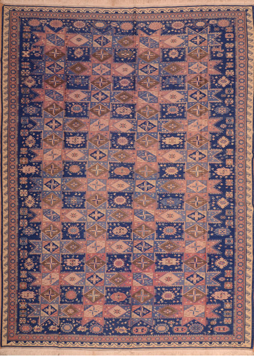 Kilim Blue Flat Woven 100 X 128 Area Rug 100-110570 Image 0
