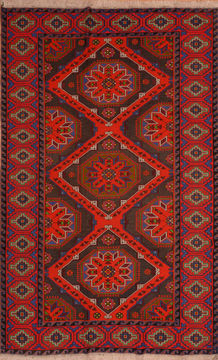 Romania Kilim Red Rectangle 7x10 ft Wool Carpet 110575