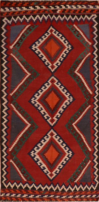 Kilim Red Runner Flat Woven 48 X 911 Area Rug 100-110581 Image 0