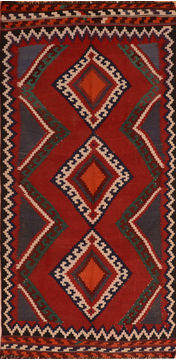 Afghan Kilim Red Runner 10 to 12 ft Wool Carpet 110581