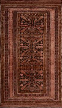 Kilim Brown Runner Flat Woven 5'4" X 9'7"  Area Rug 100-110583
