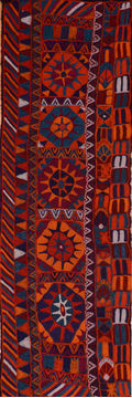 Kilim Red Runner Flat Woven 2'6" X 8'8"  Area Rug 100-110587