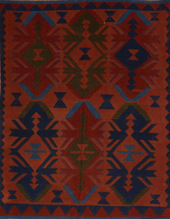 Kilim Blue Square Flat Woven 67 X 82 Area Rug 100-110596 Image 0