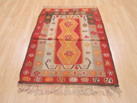 Kilim Red Flat Woven 34 X 47 Area Rug 100-110598 Image 1