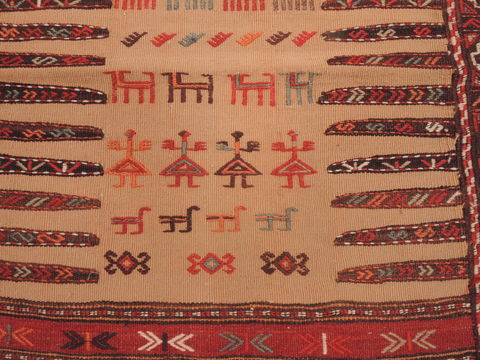 Kilim Red Square Flat Woven 37 X 37 Area Rug 100-110599 Image 5