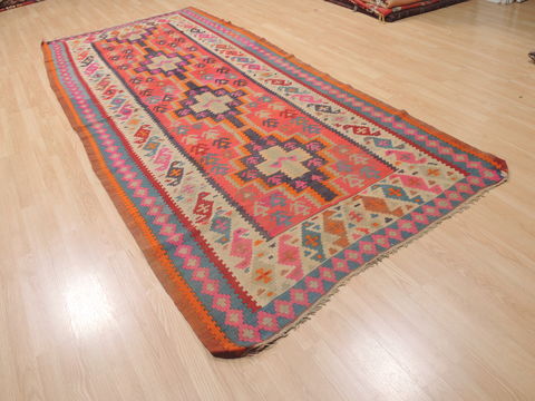 Kilim Red Runner Flat Woven 50 X 113 Area Rug 100-110606 Image 3