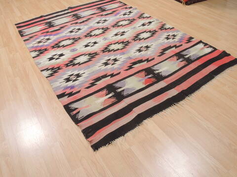 Kilim Blue Flat Woven 56 X 81  Area Rug 100-110607 Image 3