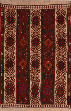 Kilim Red Flat Woven 6'2" X 7'6"  Area Rug 100-110614