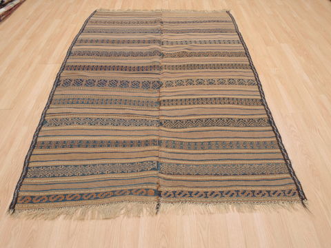 Kilim Brown Flat Woven 411 X 73 Area Rug 100-110616 Image 1