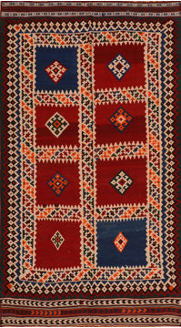 Kilim Red Flat Woven 4'8" X 8'7"  Area Rug 100-110618