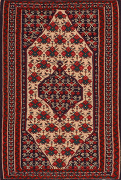 Afghan Kilim Red Rectangle 4x6 ft Wool Carpet 110619