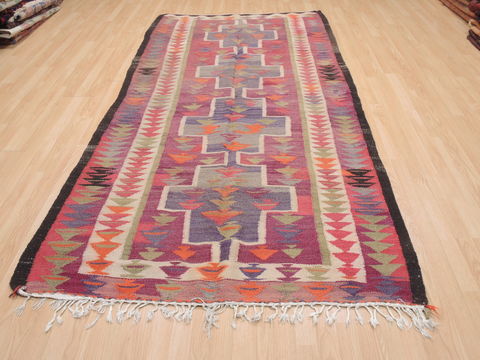 Kilim Red Flat Woven 48 X 92 Area Rug 100-110621 Image 1
