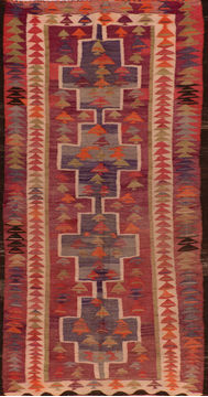Kilim Red Flat Woven 4'8" X 9'2"  Area Rug 100-110621