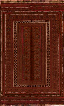 Kilim Red Flat Woven 5'1" X 8'5"  Area Rug 100-110625