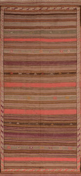 Afghan Kilim Red Runner 10 to 12 ft Wool Carpet 110626