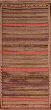 Afghan Kilim Red Runner 10 to 12 ft Wool Carpet 110626