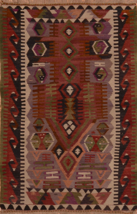 Kilim Green Flat Woven 31 X 47 Area Rug 100-110628 Image 0