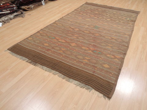 Kilim Brown Flat Woven 55 X 95 Area Rug 100-110631 Image 2
