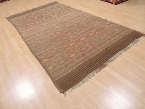 Kilim Brown Flat Woven 55 X 95 Area Rug 100-110631 Image 3