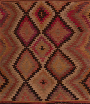 Kilim Purple Flat Woven 4'5" X 5'1"  Area Rug 100-110633