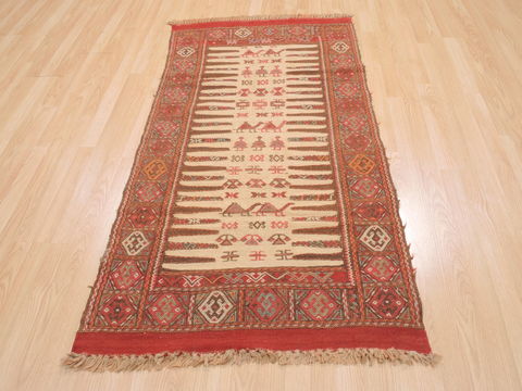 Kilim Red Flat Woven 211 X 54 Area Rug 100-110639 Image 1