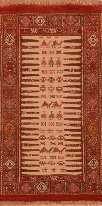 Kilim Red Flat Woven 211 X 54 Area Rug 100-110639 Image 0