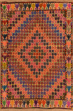 Afghan Kilim Multicolor Rectangle 5x7 ft Wool Carpet 110641