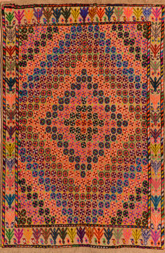 Afghan Kilim Multicolor Rectangle 5x7 ft Wool Carpet 110641