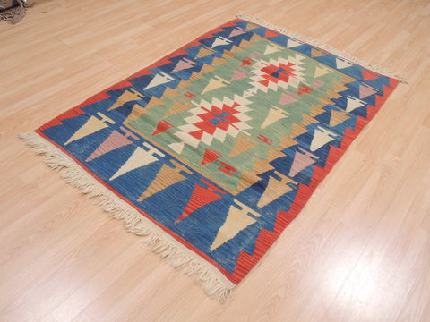 Kilim Blue Flat Woven 39 X 55 Area Rug 100-110642 Image 2