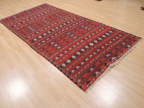 Kilim Red Runner Flat Woven 46 X 96 Area Rug 100-110655 Image 3