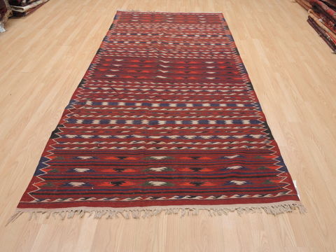 Kilim Red Runner Flat Woven 47 X 96 Area Rug 100-110656 Image 1