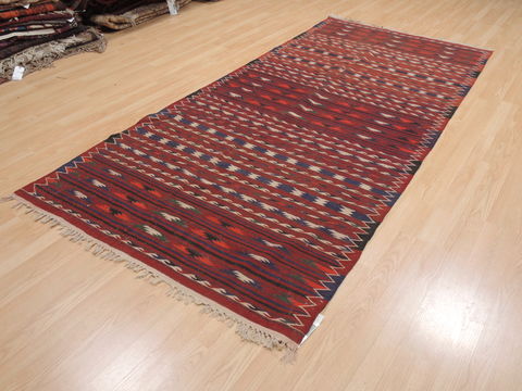 Kilim Red Runner Flat Woven 47 X 96 Area Rug 100-110656 Image 2