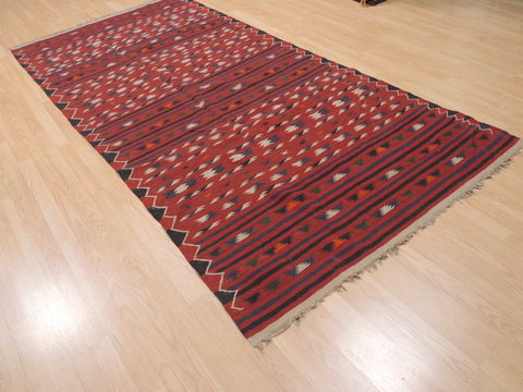 Kilim Red Runner Flat Woven 46 X 96 Area Rug 100-110657 Image 3