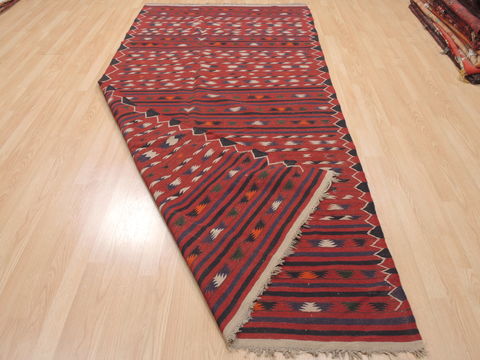 Kilim Red Runner Flat Woven 46 X 96 Area Rug 100-110657 Image 5
