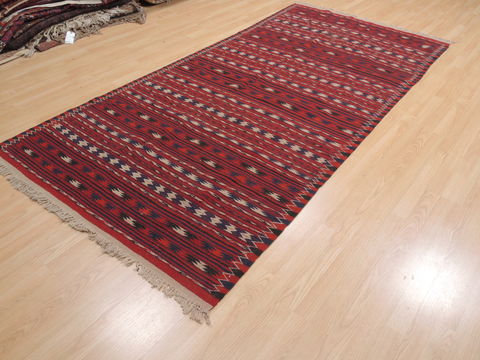 Kilim Red Runner Flat Woven 46 X 98 Area Rug 100-110658 Image 2