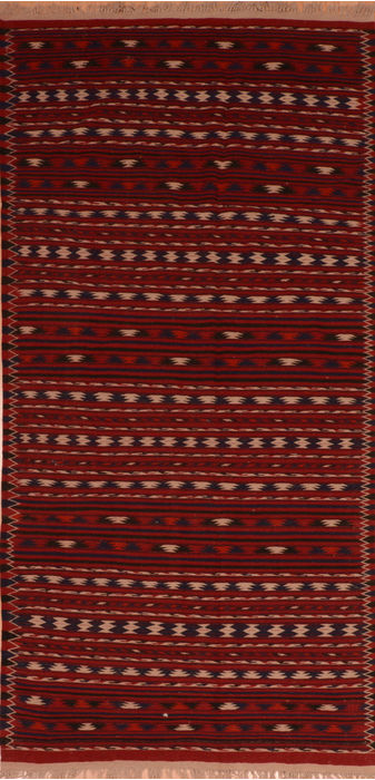 Kilim Red Runner Flat Woven 46 X 98 Area Rug 100-110658 Image 0