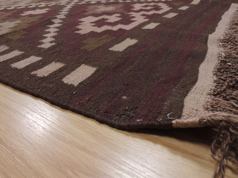 Kilim Brown Runner Flat Woven 54 X 108 Area Rug 100-110660 Image 4