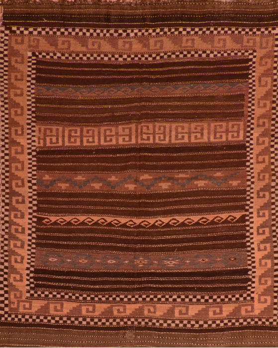 Kilim Brown Flat Woven 65 X 79 Area Rug 100-110661 Image 0