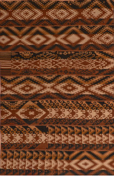 Afghan Kilim Brown Rectangle 5x8 ft Wool Carpet 110663