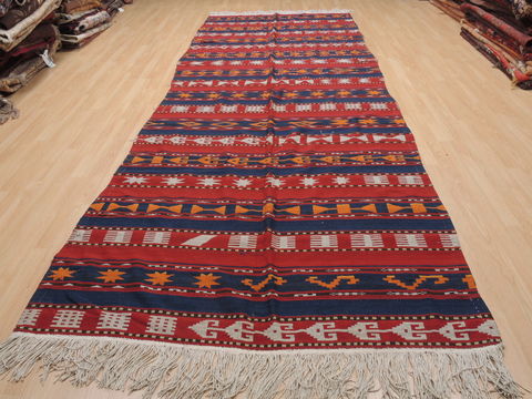 Kilim Red Runner Flat Woven 50 X 1310 Area Rug 100-110667 Image 1