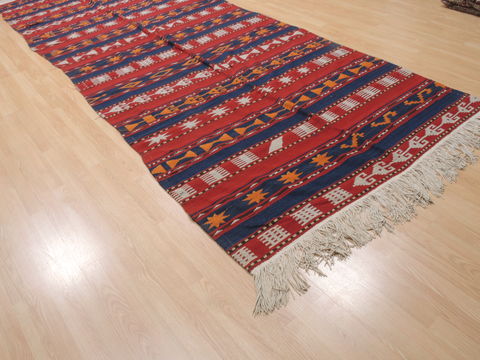 Kilim Red Runner Flat Woven 50 X 1310 Area Rug 100-110667 Image 3