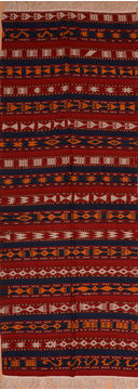 Kilim Red Runner Flat Woven 5'0" X 13'10"  Area Rug 100-110667