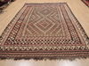 Kilim Brown Flat Woven 69 X 97 Area Rug 100-110669 Thumb 1