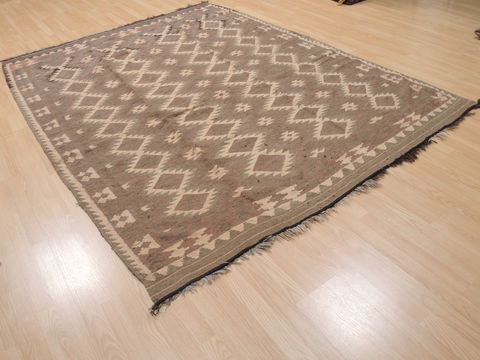 Kilim Brown Flat Woven 67 X 88 Area Rug 100-110670 Image 3