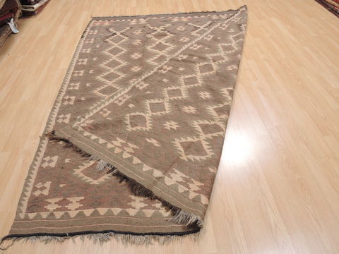Kilim Brown Flat Woven 67 X 88 Area Rug 100-110670 Image 6