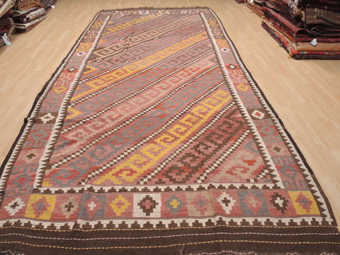Kilim Orange Flat Woven 611 X 157 Area Rug 100-110672 Image 1