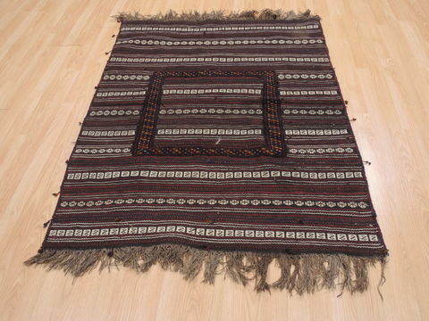 Kilim Brown Flat Woven 39 X 49 Area Rug 100-110675 Image 1