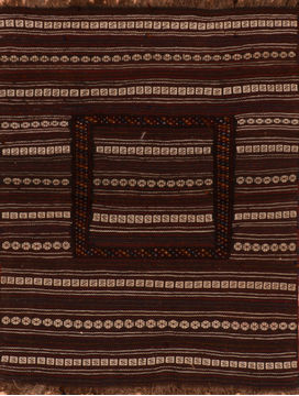 Kilim Brown Flat Woven 3'9" X 4'9"  Area Rug 100-110675